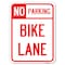 Signmission No Parking Bike Lane Heavy-Gauge Aluminum Rust Proof Parking Sign, 18" x 24", A-1824-23629 A-1824-23629 - alternate 1